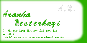 aranka mesterhazi business card
